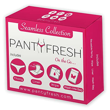 to-Go Panty Kit Includes 4 Items Seamless Thong Underwear Fresh Wipe Pantyliner & Washbag Travel Panty Fresh uk supplements
