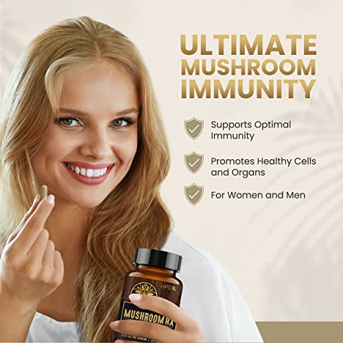 HPD Rx Mushroom Rx Organic Mushroom Extract Blend Max Immunity Dose, Lion’s Mane HPD Rx uk supplements