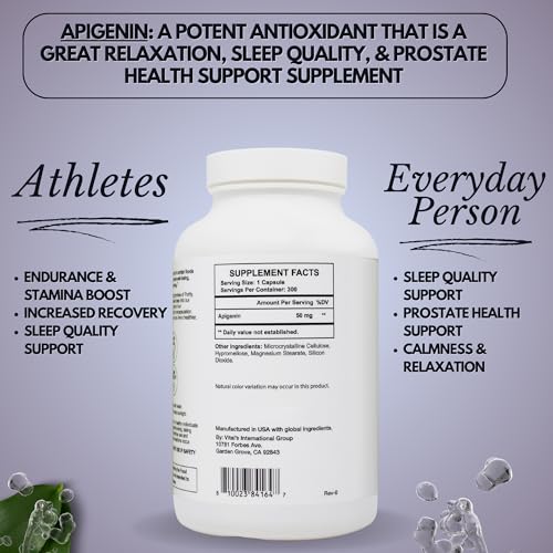 PRISTINE'S Apigenin Relaxation & Sleep Supplement Support - 50mg 300 Day Supply PRISTINE'S uk supplements