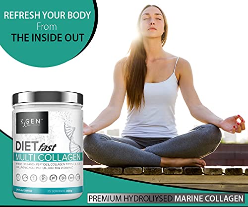 K-GEN Multi Collagen Peptides Powder Hydrolyzed Grass Fed Bovine, Wild Caught Marine | Advanced Diet Collagen Types I, III, IV & V Hyaluronic K GEN ketogenic enhancement uk supplements