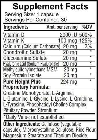 PureHeight Plus Height Enhancement Vitamins PURE BIOTECHNOLOGIES uk supplements