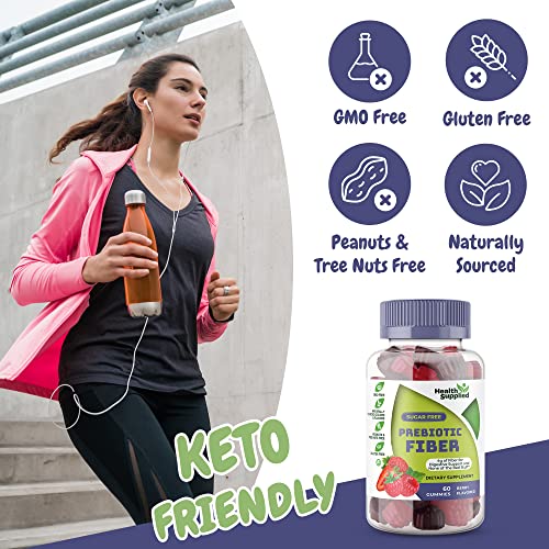 Fiber Prebiotic Gummies Sugar Free, Keto Friendly 2 Pack | Gut Cleansing, Digestive Health Health Supplied uk supplements