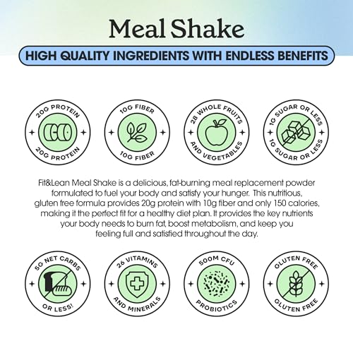 Fit & Lean Meal Shake, Fat Burning Meal Replacement, Protein, Fiber, Probiotics, Strawberry Fit & Lean uk supplements