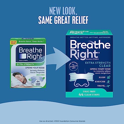 Breathe Right Nasal Strips | Extra Strength | Clear | For Sensitive Skin Breathe Right uk supplements