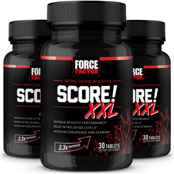 FORCE FACTOR Score! XXL, 3-Pack, Nitric Oxide Booster Supplement for Men with L Force Factor uk supplements
