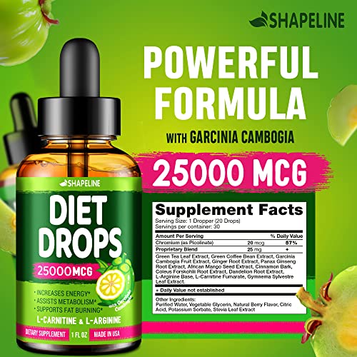 Weight Loss Drops - Appetite Suppressant for Women & Men - Made in The USA SHAPELINE uk supplements