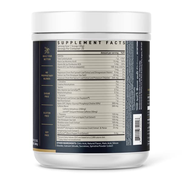 SHIFTED Maximum Pre Workout Powder, Energy & Focus Supplement with Creatine Monohydrate SHIFTED uk supplements