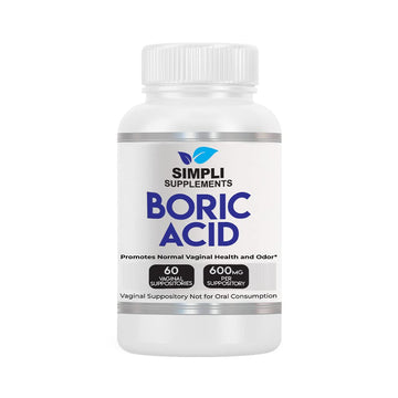 Simpli Supplements 60 Boric Acid Suppositories - Modern Support & Ancient Remedy - Scientifically Simpli Supplements uk supplements