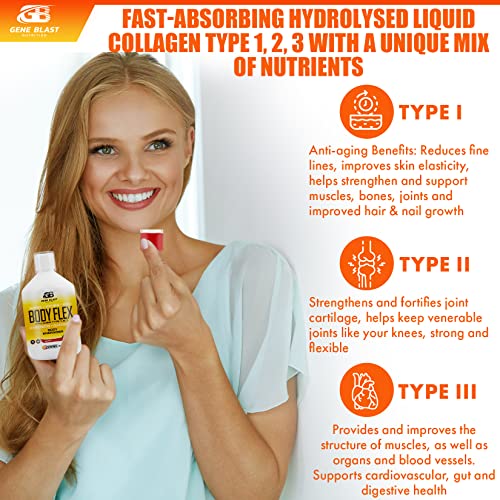 Gene Blast Body Flex, Liquid Joint Supplement w/Hydrolysed Collagen Type1 2 3 Plus Glucosamine GENE BLAST uk supplements