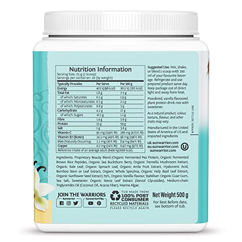 Sunwarrior Plant-Based Vegan Youthful Beauty Collagen Building Protein Peptides Sunwarrior uk supplements