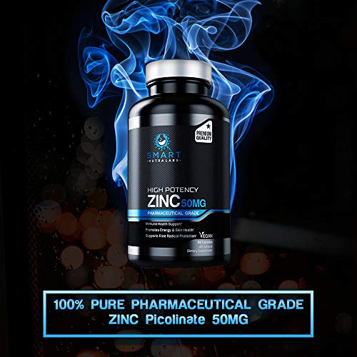 High Potency Zinc Picolinate 50MG- Vegan Zinc Supplement, Supports SMART NUTRA LABS uk supplements