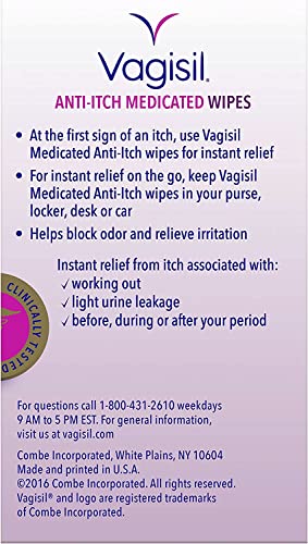 Vagisil Anti-Itch Medicated Wipes, Maximum Strength 12 ea (Pack of 6) Vagisil uk supplements