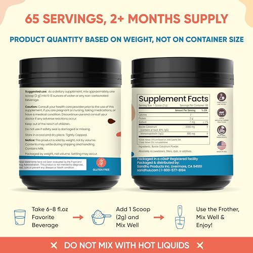 Sandhu's Pure Bovine Colostrum Powder Supplement for Humans |𝟰𝟬% 𝗜𝗴𝗚 Highly Sandhu's uk supplements