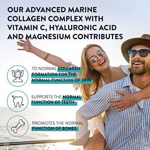 Marine Collagen Tablets for Women and Men with Hyaluronic Acid, Natural Vitamin C & Magnesium - with Pure Collagen peptides AAVALABS uk supplements