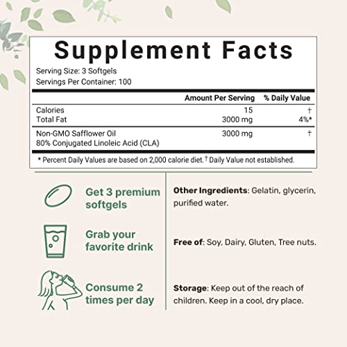 Micro Ingredients CLA Supplements 3000mg Per Serving | 300 Softgels, Made with 80% Micro Ingredients uk supplements