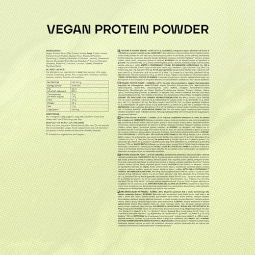 Bulk Vegan Protein Powder, Caramel Latte Flavour, 500 g, New & Improved Formula, 14 Servings Bulk uk supplements