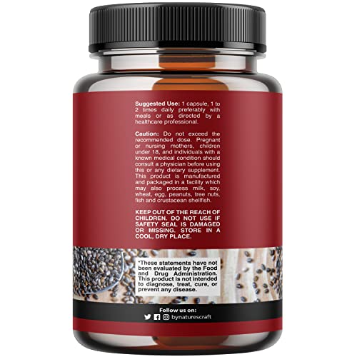 Potent Chia Seed Extract Pills for Men and Women Natural Supplement for Weight Loss Natures Craft uk supplements