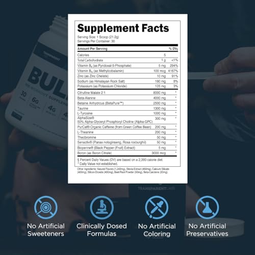 Transparent Labs Bulk Pre Workout Powder - Naturally Sweetened Advanced Pre-Workout Transparent Labs uk supplements