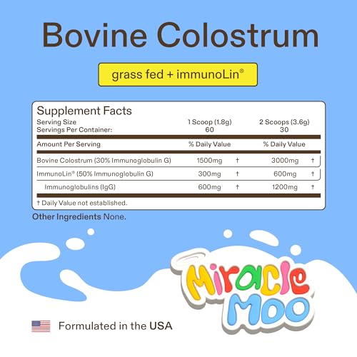 Colostrum Supplement for Gut Health, Hair Growth, Beauty and Immune Support Miracle Moo uk supplements