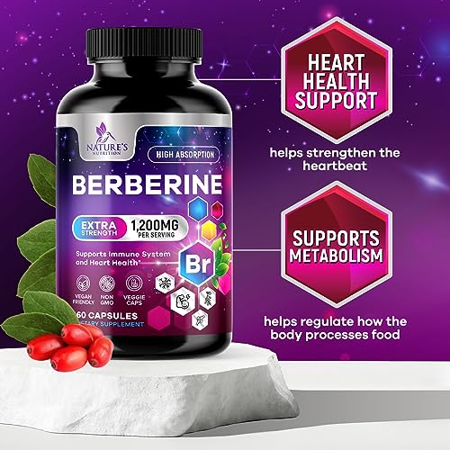 Berberine Supplement 1200mg per Serving - High Absorption Heart Health Support Nature's Nutrition uk supplements