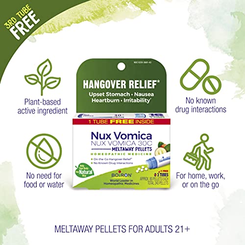 Boiron Nux Vomica 30C Homeopathic Medicine for Hangover Relief, Upset Stomach, Nausea Boiron uk supplements