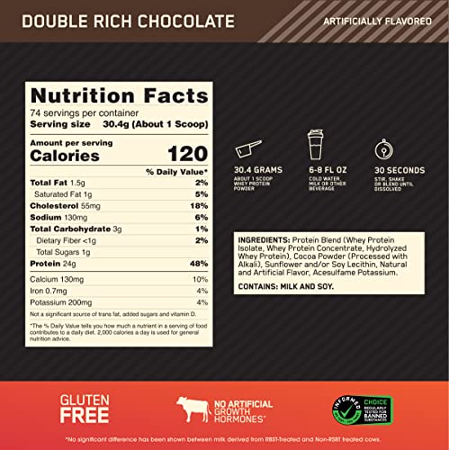 Optimum Nutrition Gold Standard 100% Whey Protein Powder, Double Rich Chocolate Optimum Nutrition uk supplements