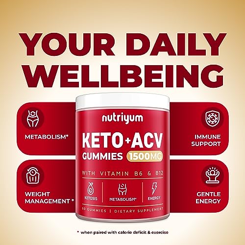 nutriyum Keto ACV Gummies 1500 mg - Apple Cider Vinegar Gummies with B6 & B12 nutriyum uk supplements