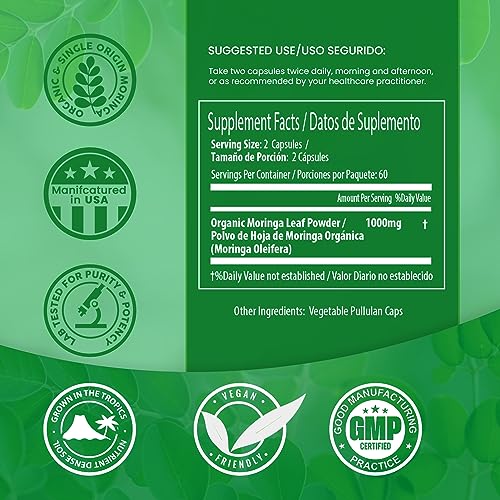 PURA VIDA Moringa Capsules Single Origin Moringa Powder Organic. Moringa Leaf PURA VIDA MORINGA uk supplements