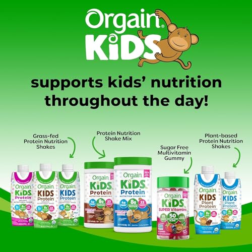 Orgain Organic Kids Nutritional Protein Shake, Strawberry - Kids Snacks with 8g Dairy Orgain uk supplements