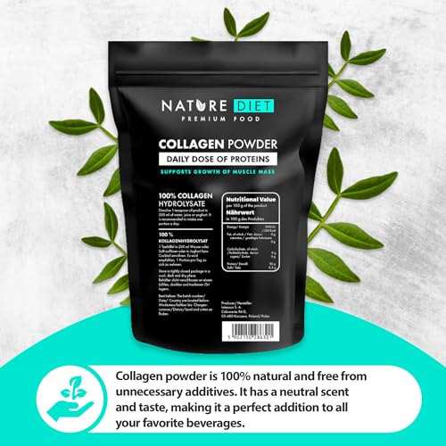 Nature Diet - Collagen Powder 600 g | Hydrolysate | Unflavored | Collagen Peptides | Source of Protein Nature Diet uk supplements