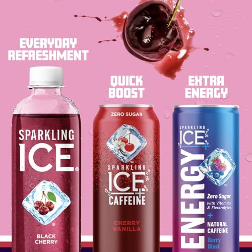 Sparkling Ice, Black Cherry Sparkling Water, Zero Sugar Flavored Water, with Vitamins Sparkling ICE uk supplements