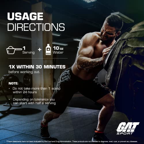 GAT SPORT NITRAFLEX Burn, Pre Workout Thermogenic Powder, Apple Melon, 30 Servings GAT SPORT uk supplements