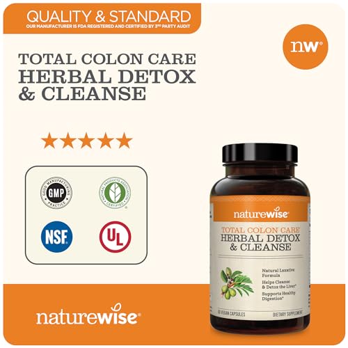 NatureWise Herbal Detox Cleanse Laxative Supplements | Natural Colon Cleanser Herb & Fiber Blend NatureWise uk supplements