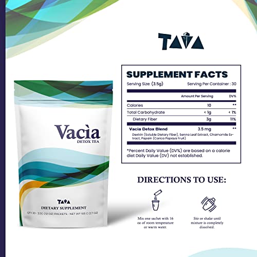 Tava Vacia Detox Tea Supplement, Boosts Energy, Supports Joint Mobility and Immune System TAVA uk supplements