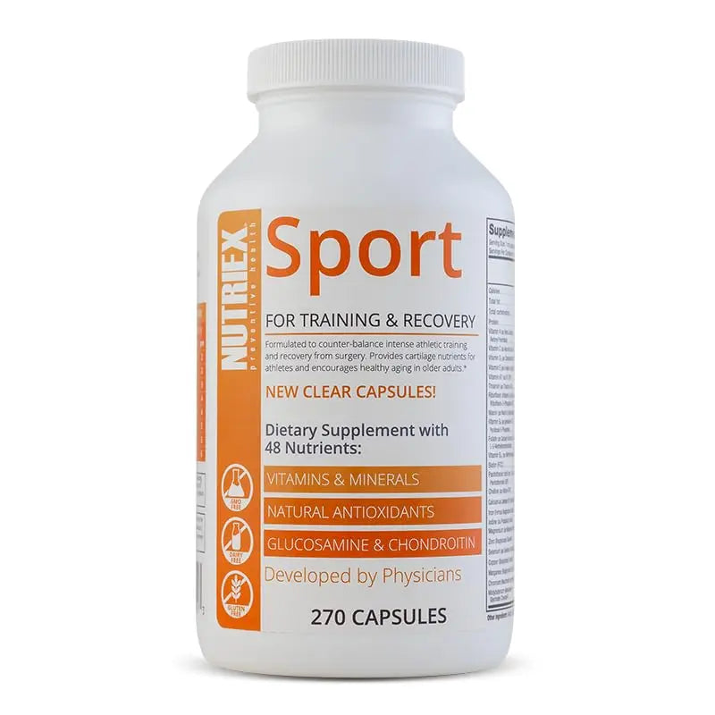 Nutriex Sport Comprehensive Multivitamin Supplement with Glucosamine & Chondroitin 270 Capsules Nutriex uk supplements