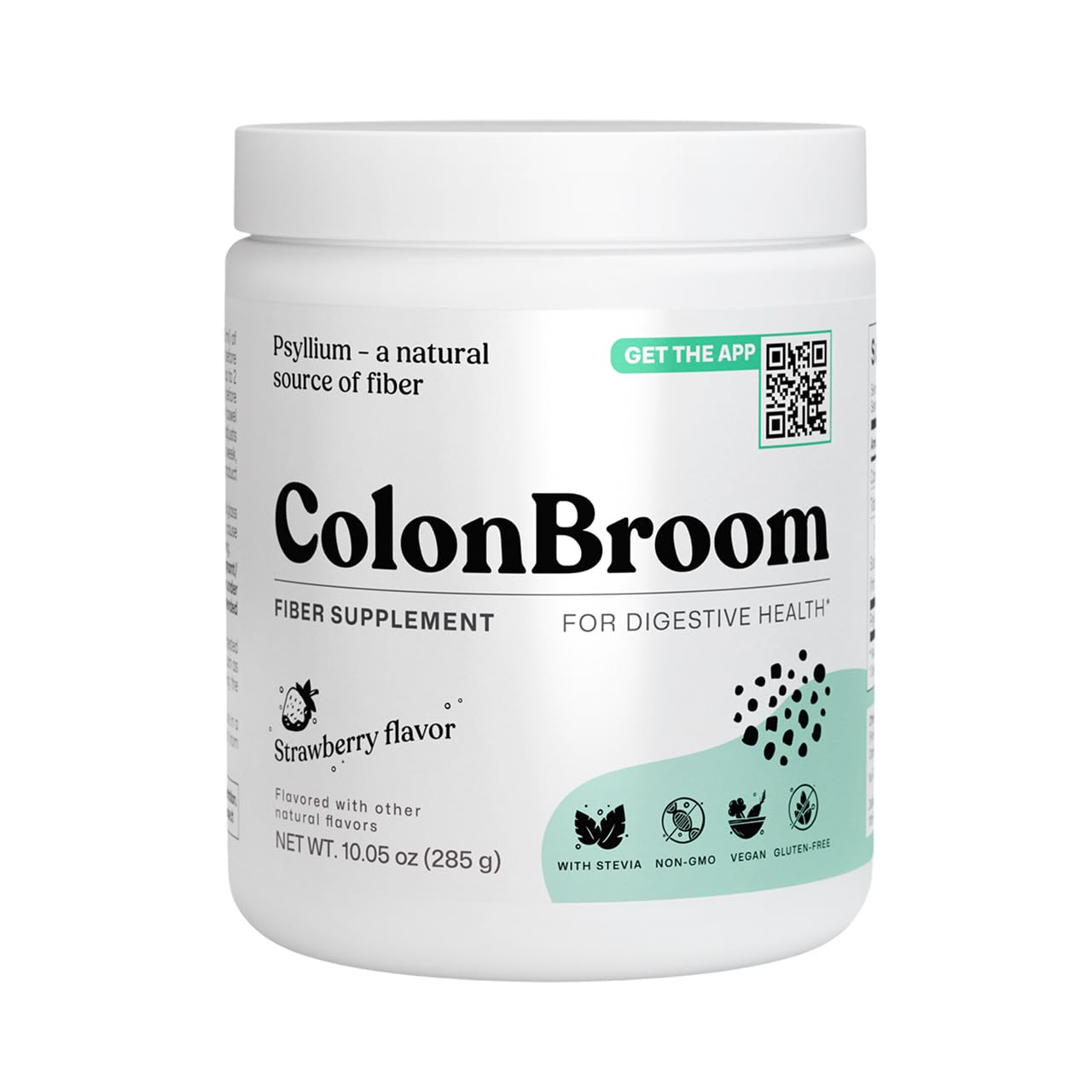 ColonBroom Psyllium Husk Powder - Colon Cleanse for Bloating Relief & Gut Health - Fiber Powder Drink - Easy to Mix - Vegan, Gluten Free, Non-GMO - Strawberry (50 Servings) ColonBroom uk supplements