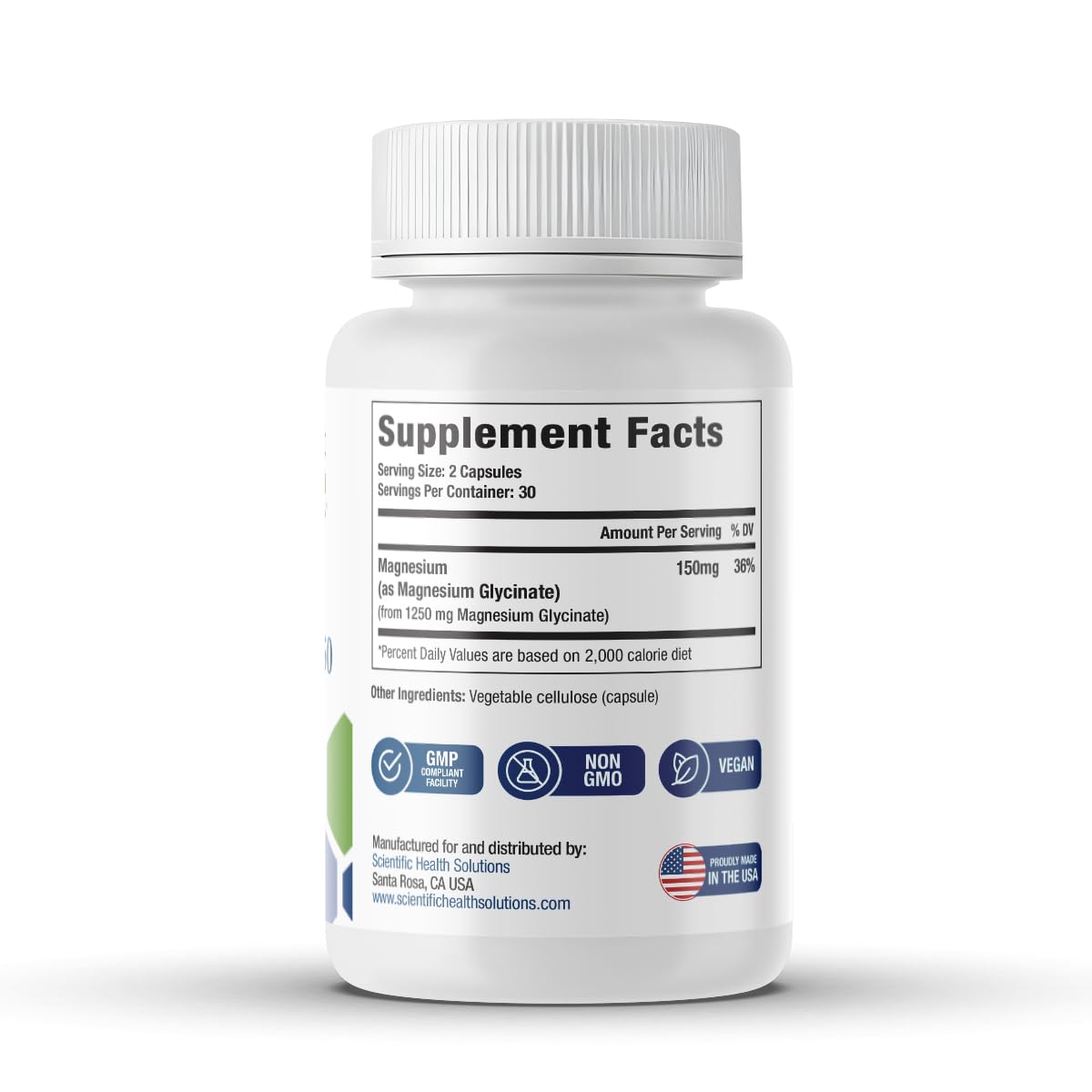 Scientific Health Solutions Magnesium Glycinate 150 mg – High‑Absorption Magnesium for Heart, Bone & Muscle Health – Supports Leg Cramps & Cardiovascular Function – Gentle on Stomach, Vegan, 60 Count Scientific Health Solutions uk supplements