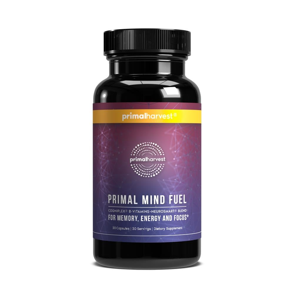 Brain Supplement by Primal Harvest, Primal Mind Fuel Brain Booster for Focus, Energy, Clarity, and Brain Health 30 Capsules Nootropics Brain Support Supplement for Men and Women Primal Harvest uk supplements