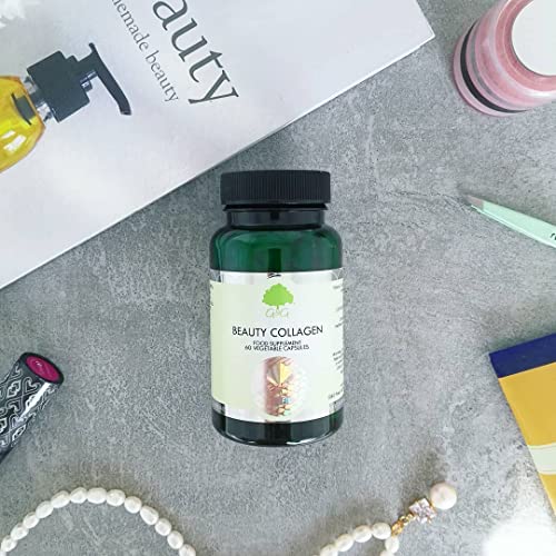 Beauty Collagen | Collagen & Hyaluronic Acid Supplement | 60 Capsules | Hydrolysed Marine Collagen G&G Vitamins uk supplements