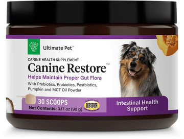 Ultimate Pet Nutrition Canine Restore, Gut Health Supplement with Prebiotics, Probiotics, & Postbiotics for Digestive Health & Immunity Support, Vet Formulated Powder Food Topper ULTIMATE PET NUTRITION uk supplements