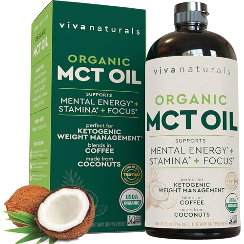 Viva Naturals Organic MCT Oil for Keto Coffee (32 fl oz) - Best MCT Oil Supplement Viva Naturals uk supplements