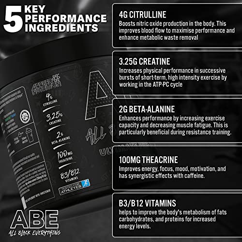 ABE All Black Everything Pre Workout Energy, Increase Physical Performance with Citrulline Applied Nutrition uk supplements