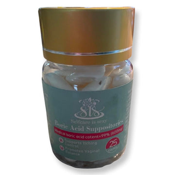Sis Feminine Health Boric Acid Vaginal Suppositories 25 Count Sisselfcareissexy uk supplements