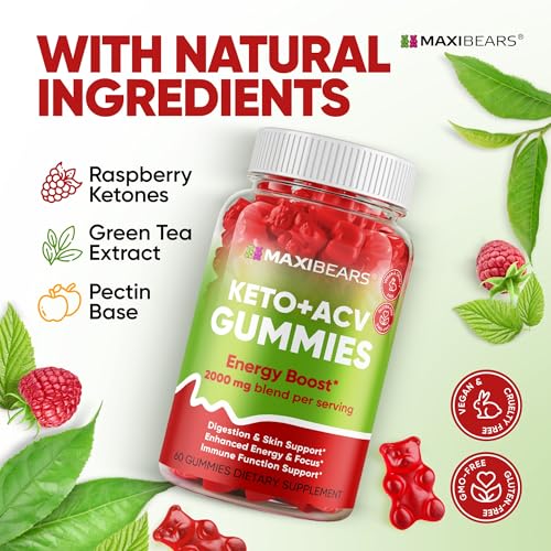 Keto Gummies - Delicious Low-Carb Snack to Boost Ketosis, Metabolism & Energy MAXIBEARS uk supplements