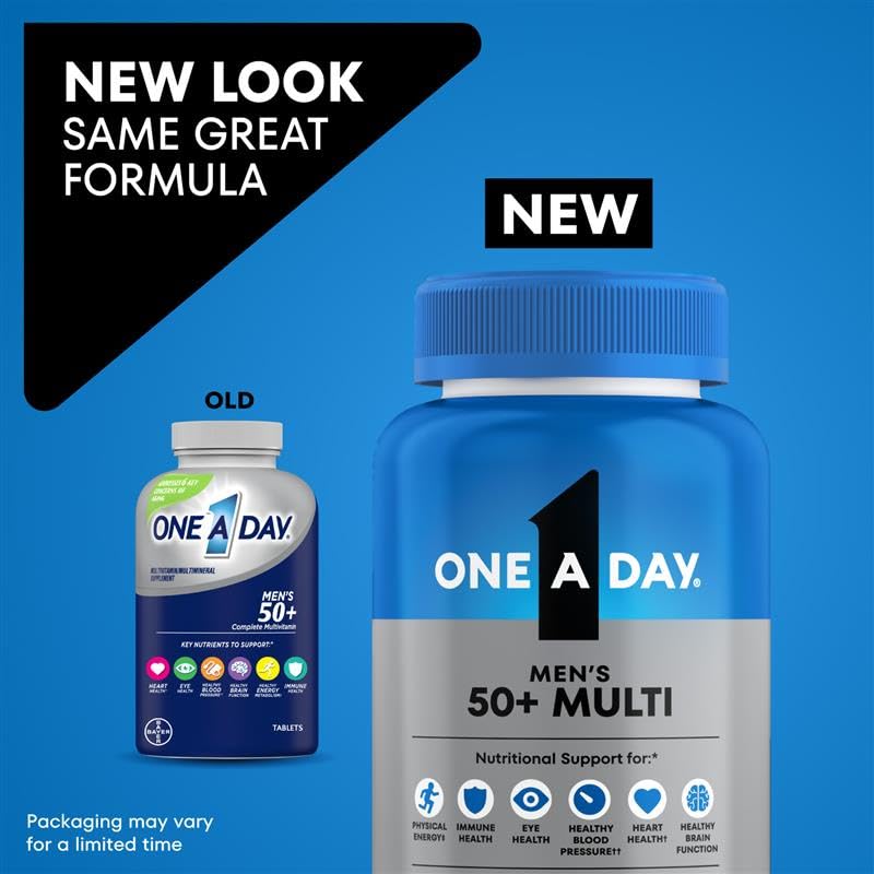 One A Day Men’s 50+ Healthy Advantage Multivitamin, Multivitamin for Men with Vitamins A, C, E, B6, B12, Calcium and Vitamin D ONE A DAY uk supplements