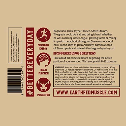Earth Fed Muscle Stammpede DragoFruit Punch Pre Workout, 30 Servings, Boost Energy Earth Fed Muscle uk supplements