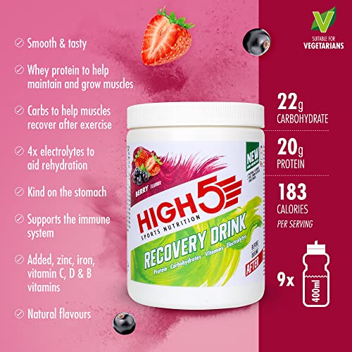 HIGH5 Recovery Drink | Whey Protein Isolate | Promotes Recovery | (Berry, 450g) HIGH5 uk supplements