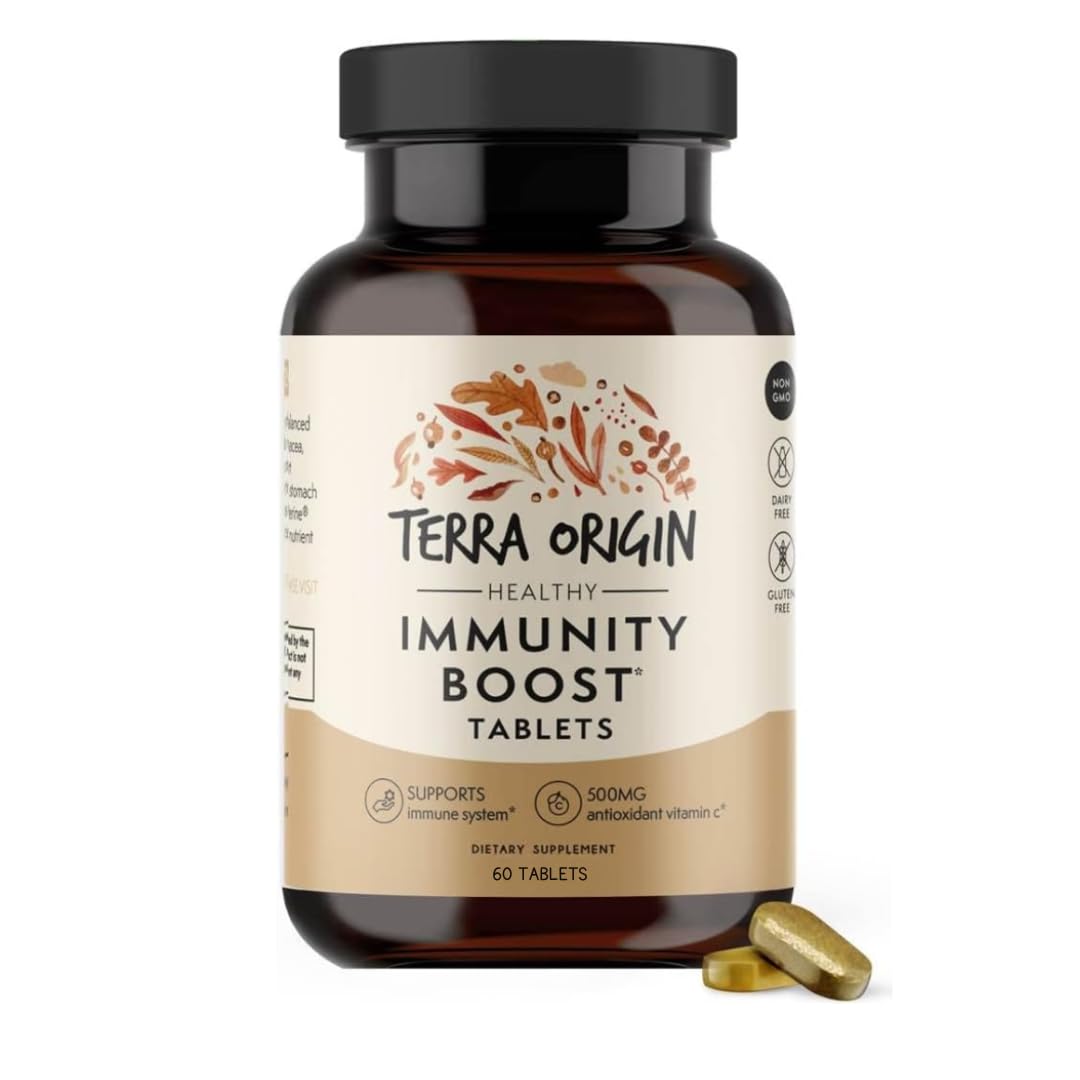 TERRA ORIGIN Immune Support Supplement | 60 Tablets | Immune System Booster for Adults* | BioPerine, Vitamin C, D, Zinc, Echinacea | Non GMO, Gluten Free, Dairy Free, Made in USA TERRA ORIGIN uk supplements