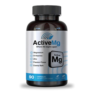 Active Mg Magnesium Supplement – 300mg Elemental Magnesium + Zinc & B Vitamins – Muscle & Nerve Support – 90 Vegan Capsules Migraine Stop uk supplements