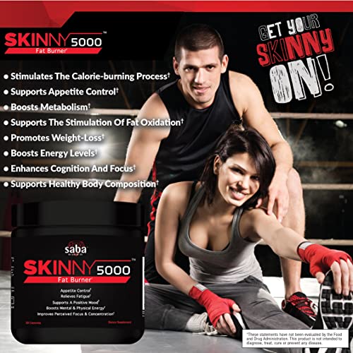 Saba Skinny 5000 -Fat Loss -Weight Loss-Appetite Control -Mild Jitter-Free Energy- Focus Saba uk supplements